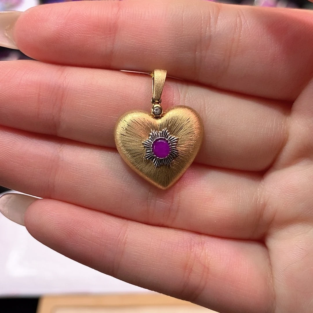 苏纪石（舒俱来）18K金镶嵌吊坠(不含链)