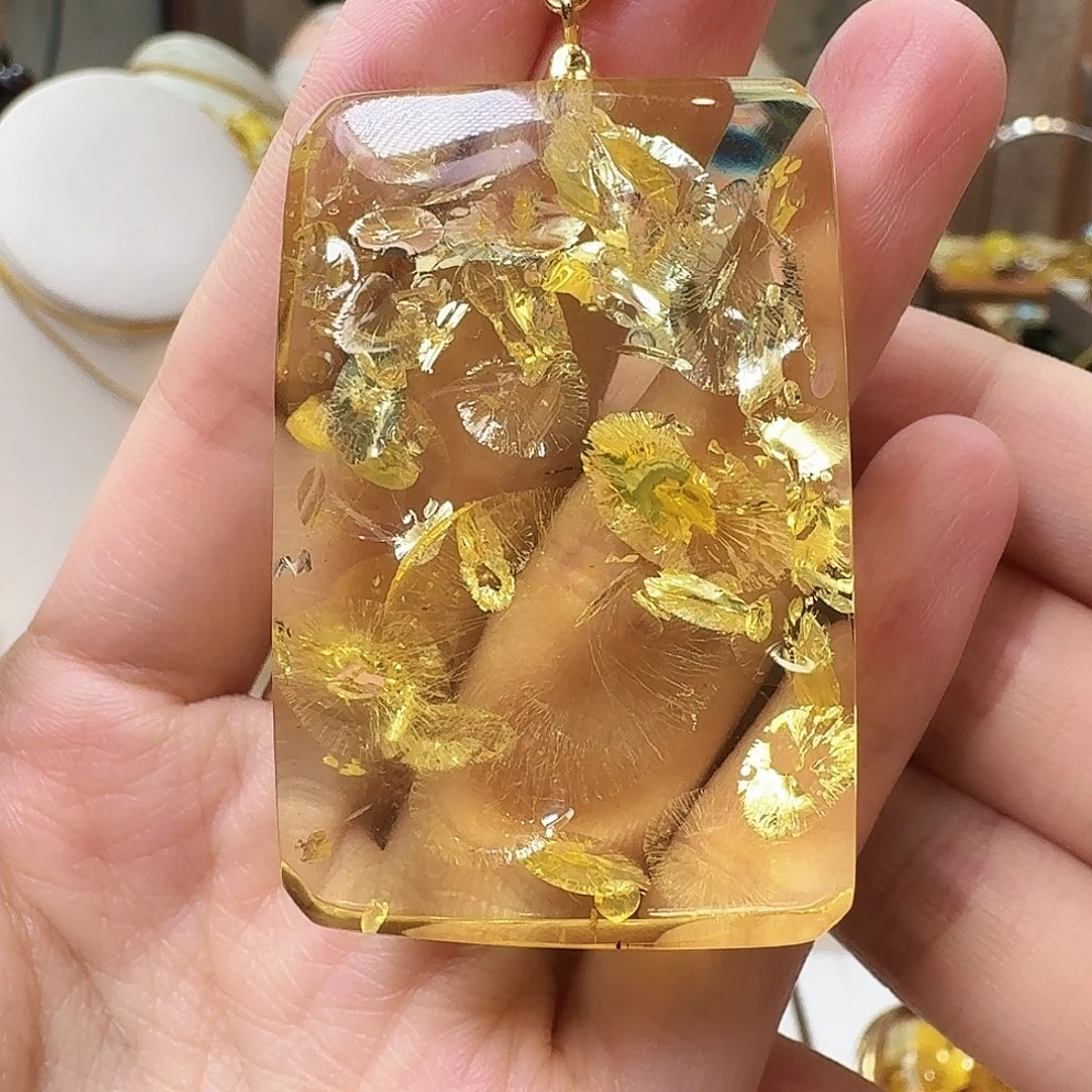 琥珀未镶嵌颈饰吊坠