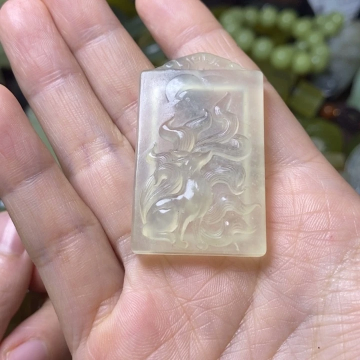 岫玉天然岫玉挂件未镶嵌@**襟
