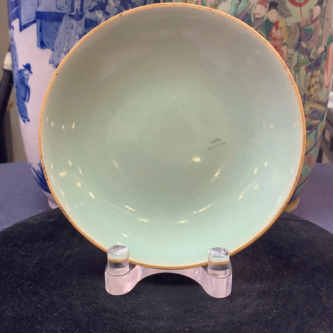 陶盘12805瓷器—豆青釉盘