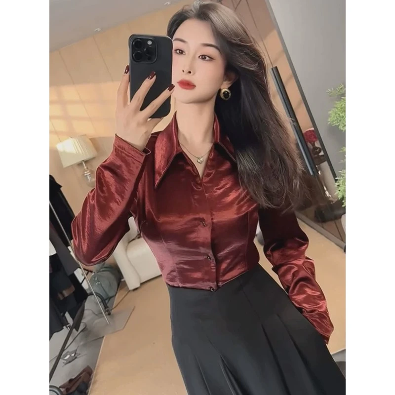 小众法式气质女人味时尚翻领衬衫女春季2025新款爆款显瘦百搭上衣