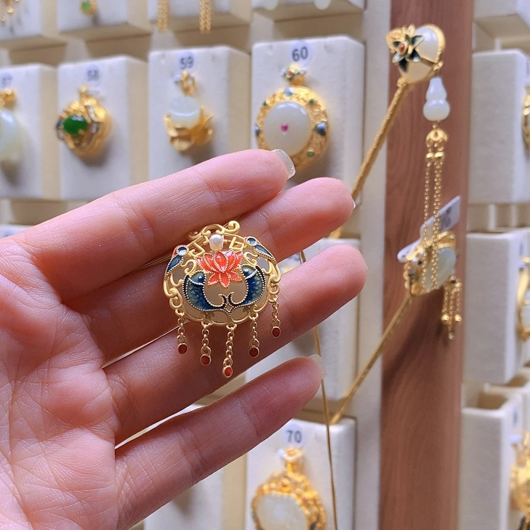 和田玉银S925镶嵌颈饰