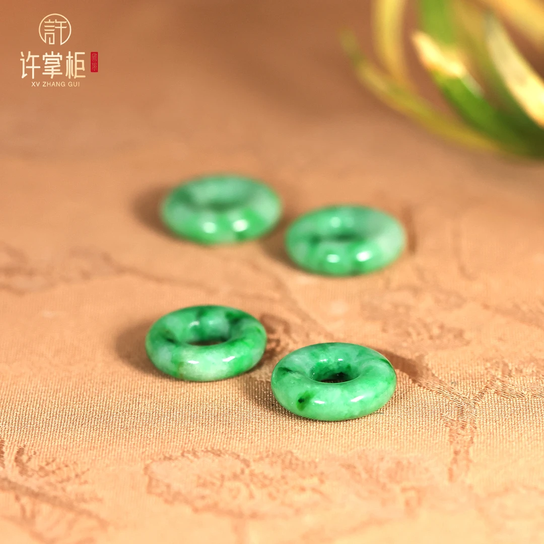 YGY｜翡翠甜甜圈天然缅甸翡翠 素款单副多样性随机发（有瑕）