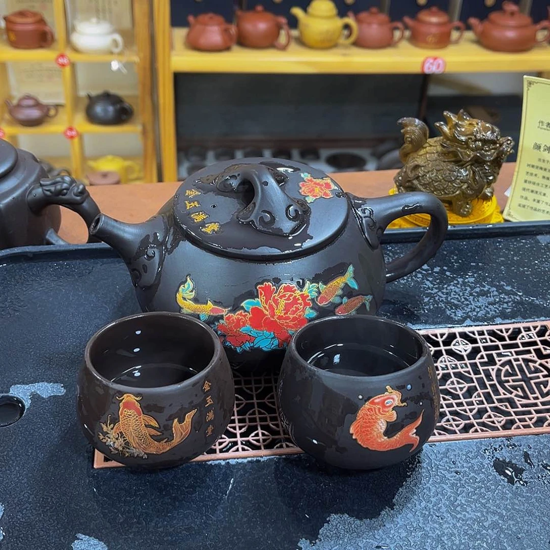 茶壶紫砂紫砂壶500cc4杯