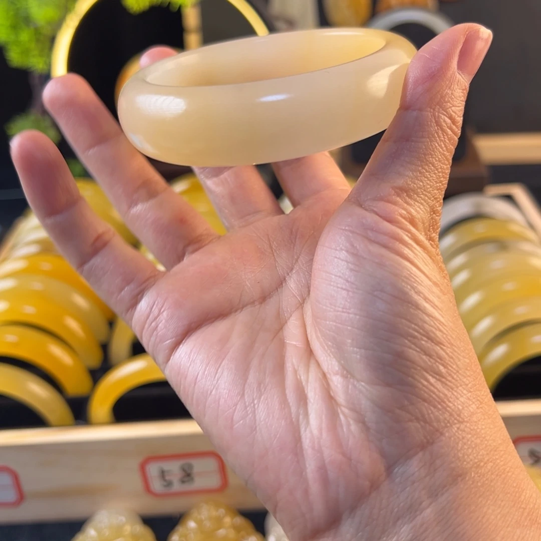 在***猫石英质玉合金手镯奶白色 手镯 02