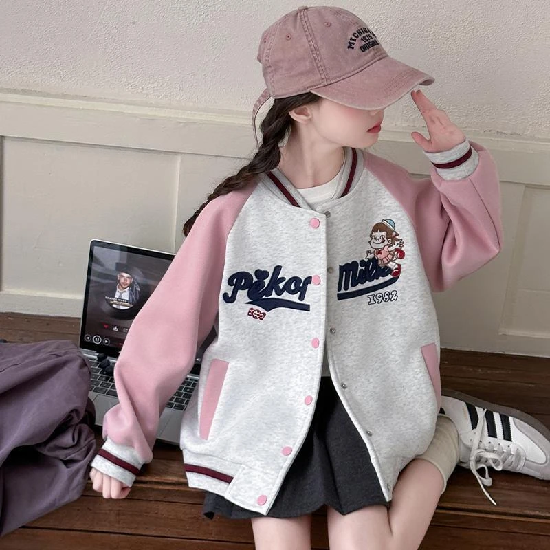 女童棒球服春秋装2025新款女孩大童春季休闲上衣儿童百搭运动外套