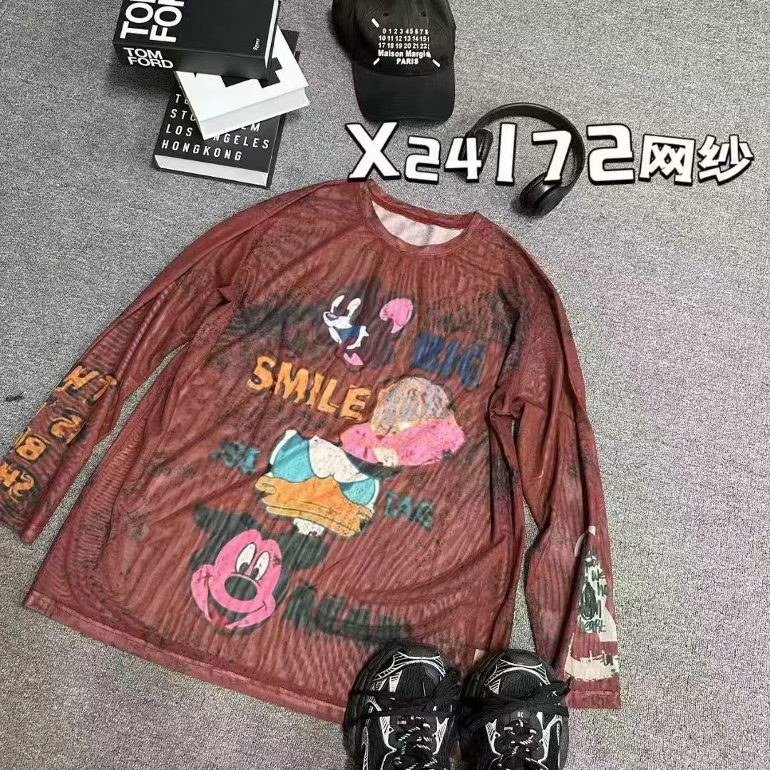 【娜娜推荐】X24172潮牌设计师百搭网纱上衣