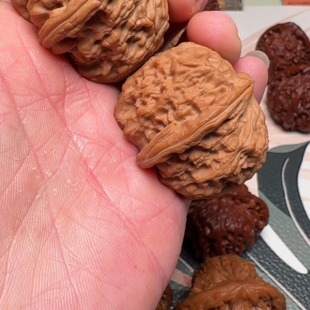 文玩核桃把件刘*公白狮子全品