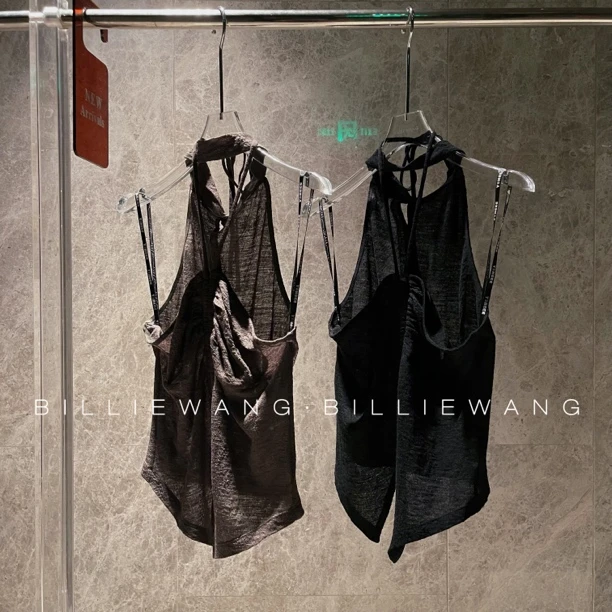 BW独立设计师高定系列｜羊毛肌理抽褶性感挂脖背心