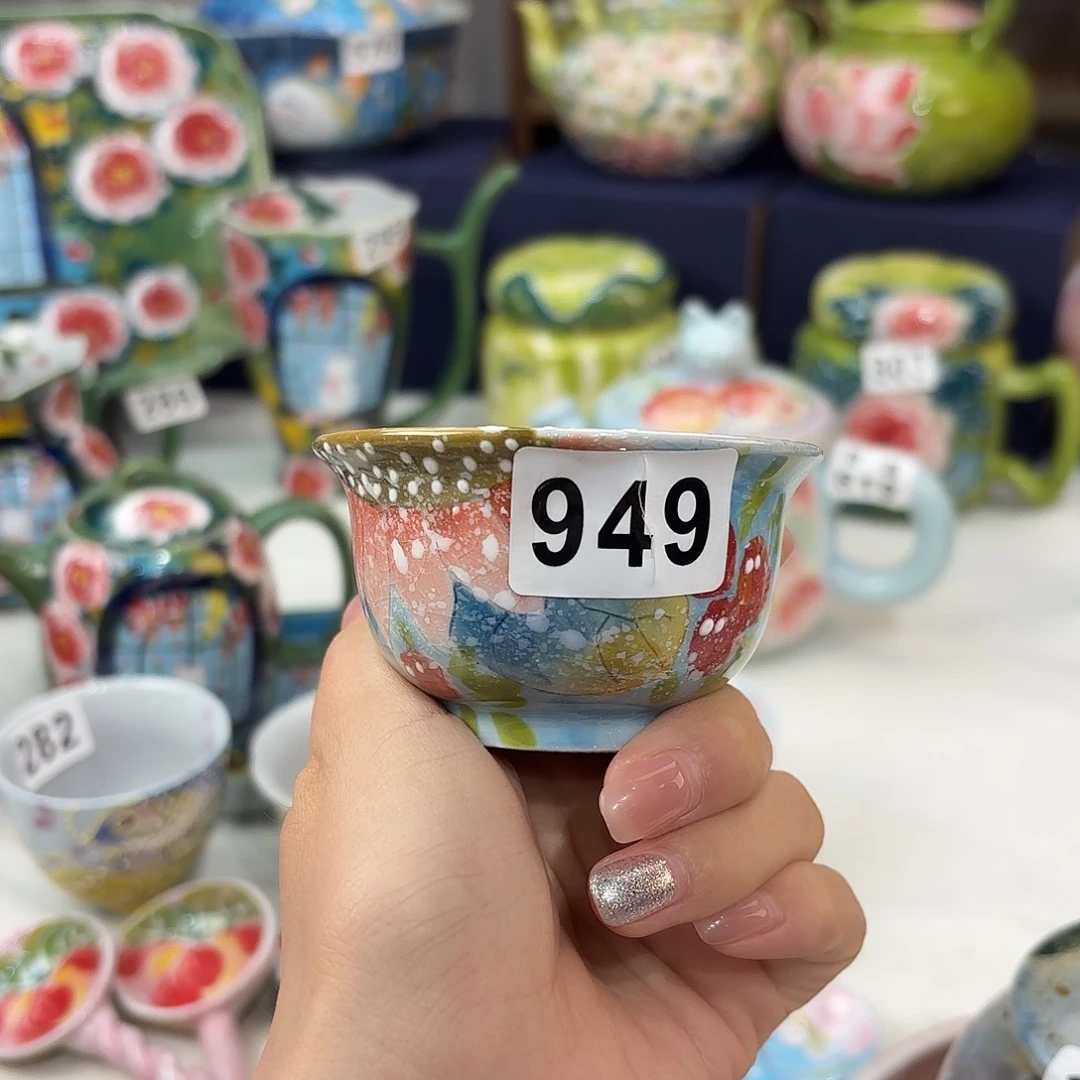 景德镇手绘高温釉下彩陶瓷茶具