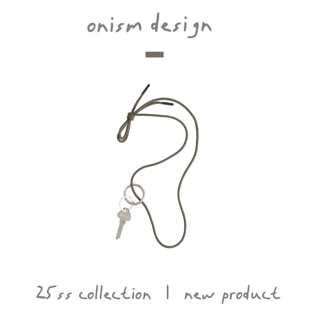 铜合金涤纶项链 “雪门之钥”设计感压印金属钥匙项链可调节挂件