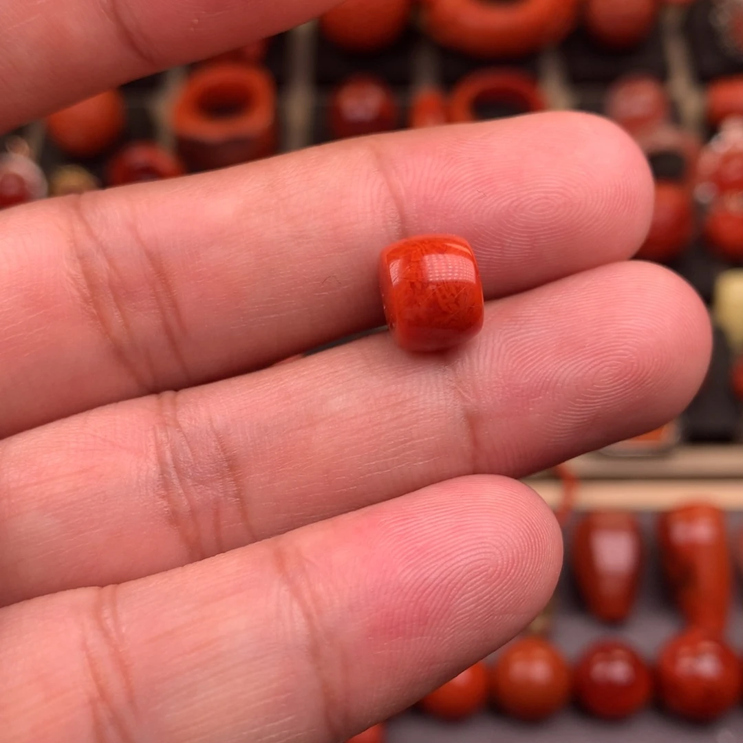 南红玛瑙未镶嵌精工直切单珠9.6
