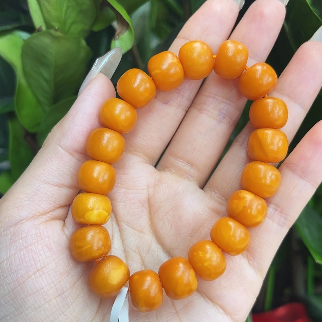 未镶嵌琥珀手链12m老蜡