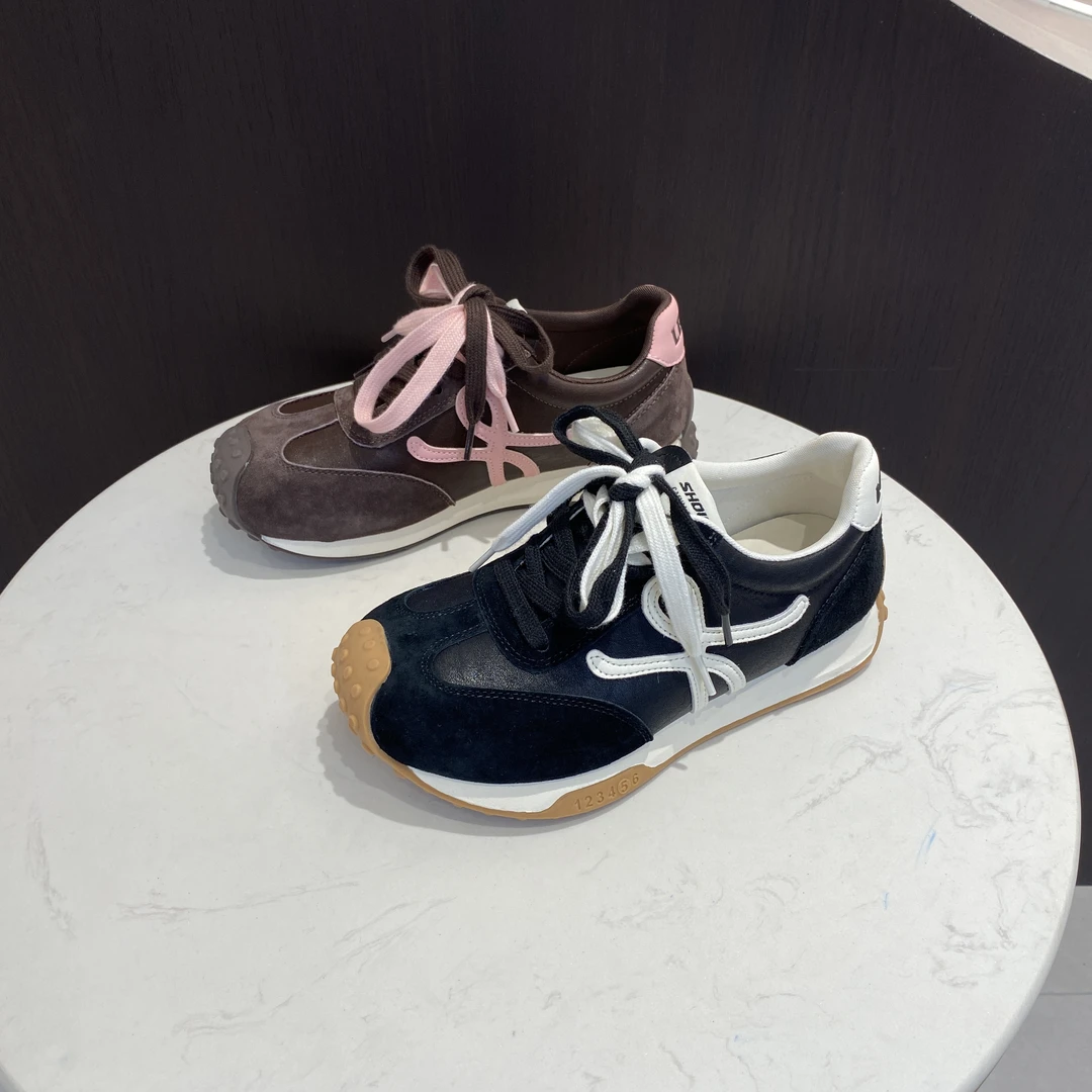 复古软底户外德训鞋阿甘鞋轻便女款跑步鞋舒适百搭真皮慢跑鞋 362