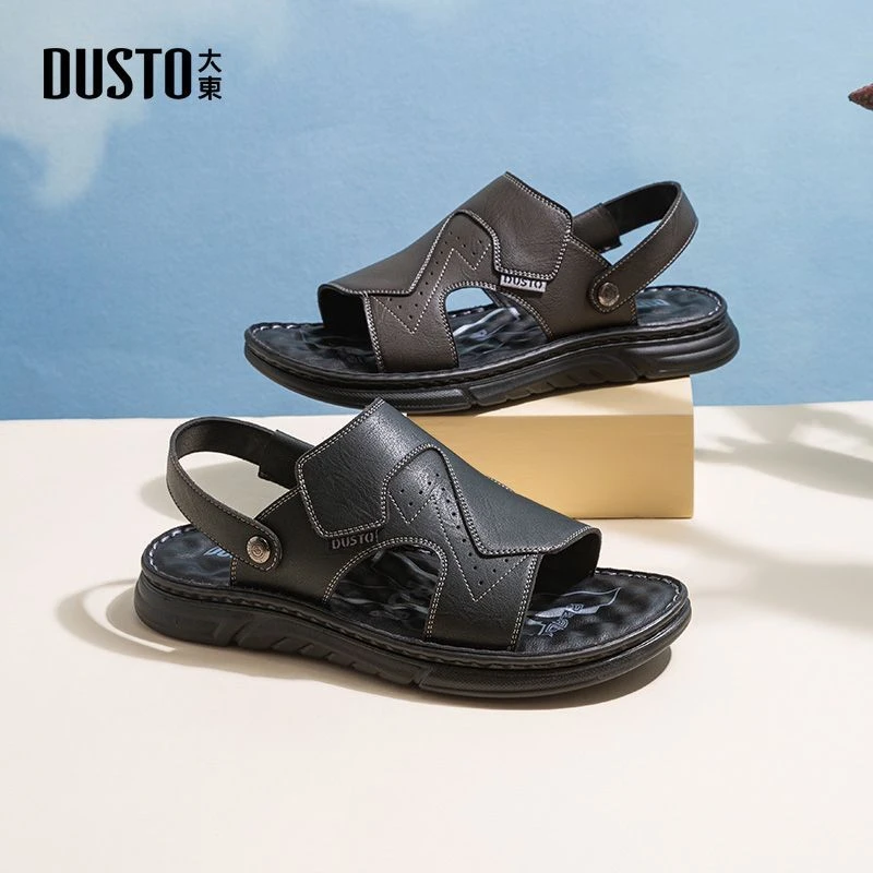 大东平底透气轻便男士凉鞋2025年夏季新款舒适百搭沙滩凉男鞋0619