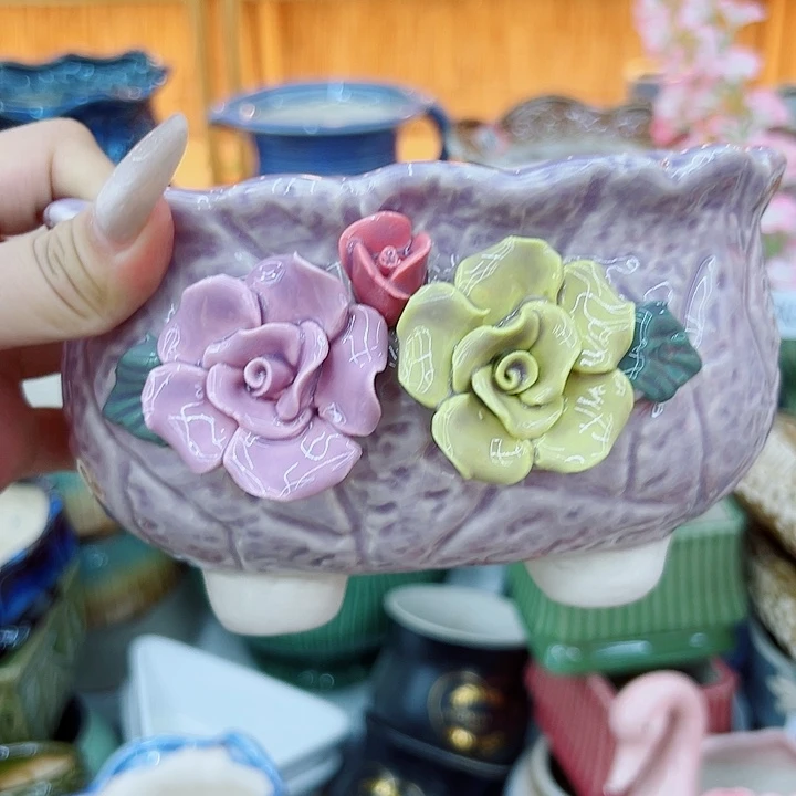 有孔，满10元发货多肉陶瓷花盆