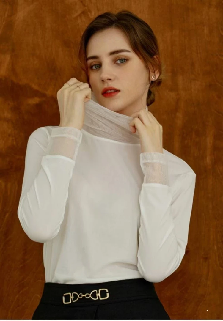 吸引你韩国百搭网纱打底衫