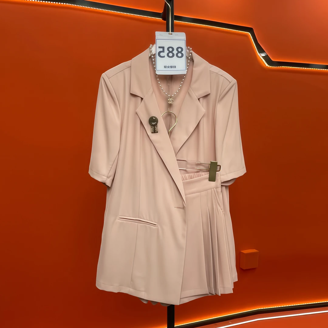 莱诗库885夏季新款百搭时尚名媛风轻奢网红设计师气质高级套装