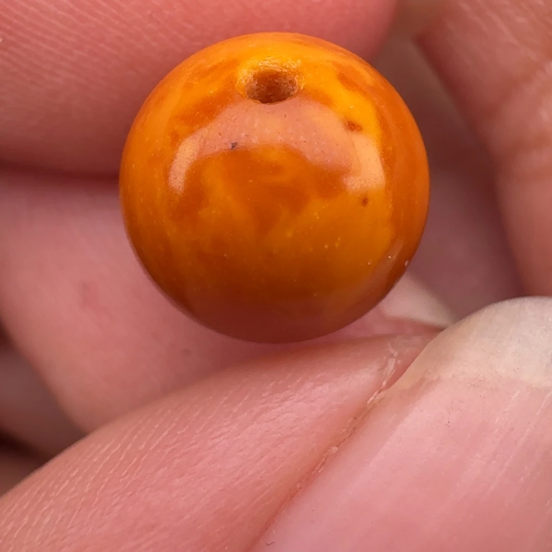 蜜蜡未镶嵌颈饰直径10老伤福利石膏蜡花珠不退不换款