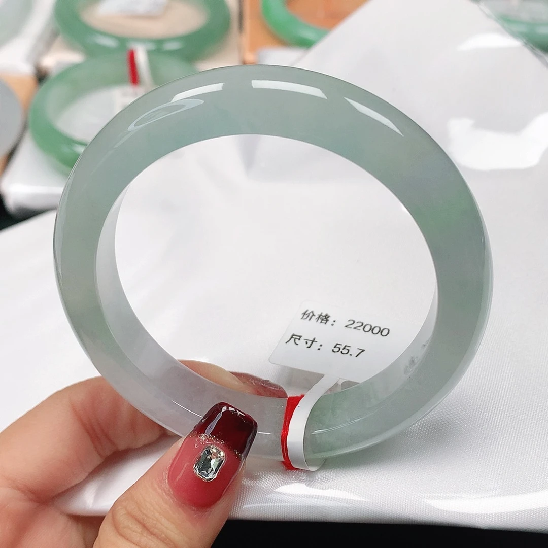 翡翠手镯未镶嵌天然翡翠手镯56