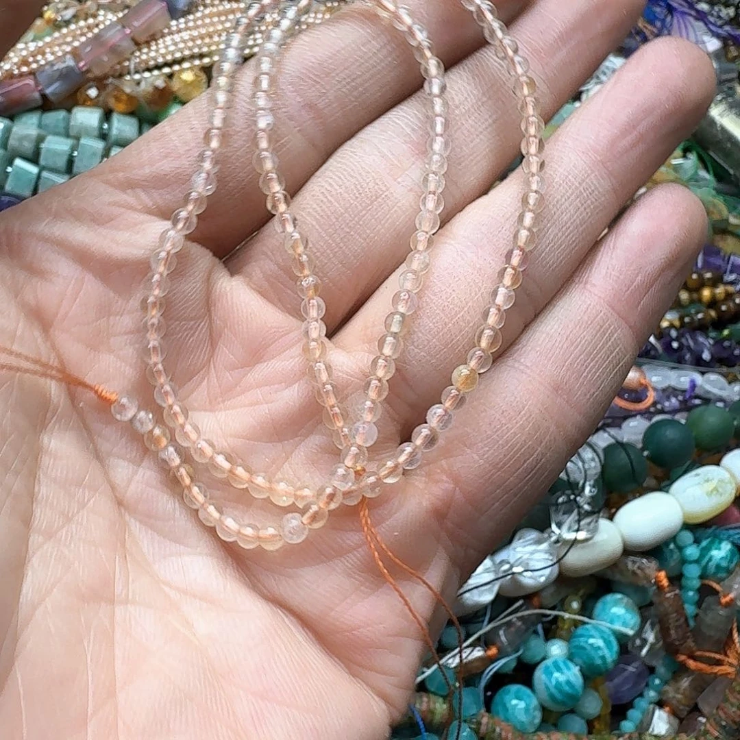 玛瑙/玉髓合金珠宝半成品一条3m黄水晶