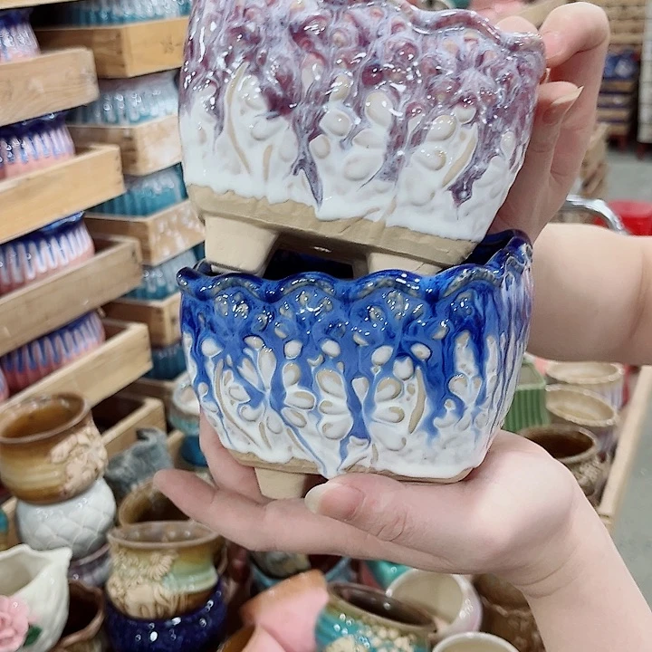 有孔.凑单10元陶瓷花盆发货！