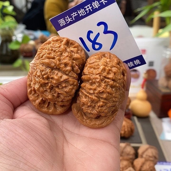 文玩核桃把件53全品矮桩麒麟纹官帽183号