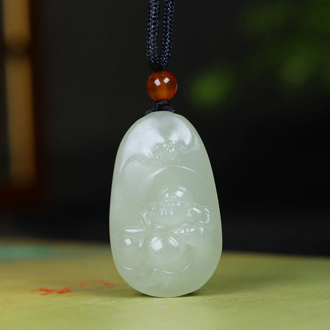 1206163和田玉弥勒佛挂件