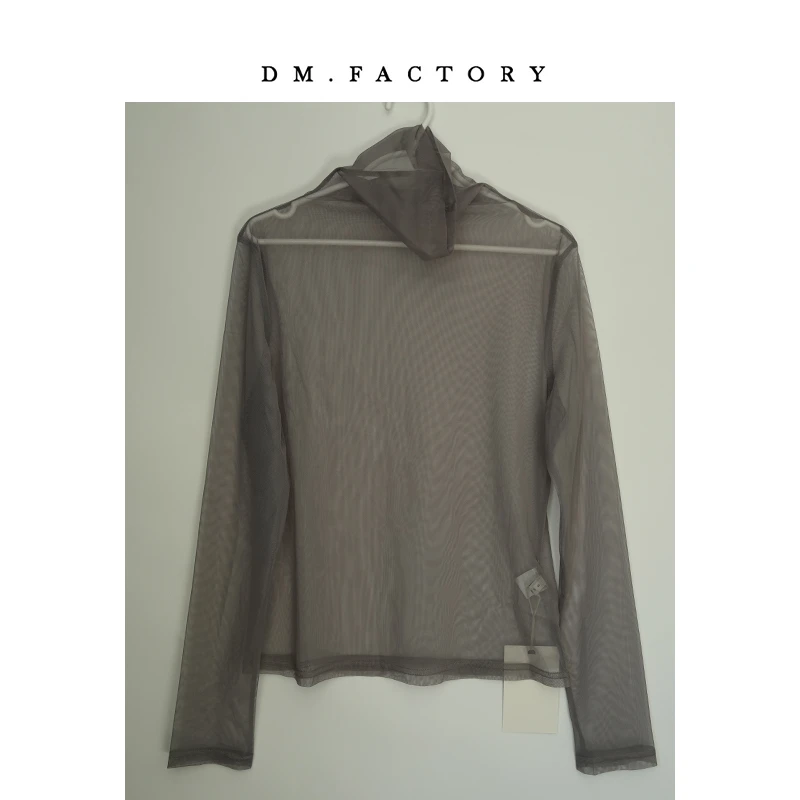呆毛DM.FACTORY 【1.18青仓】修身高领内搭网纱上衣DMSJ3014