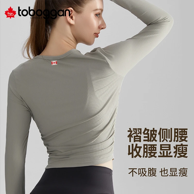 toboggan加拿大25年新款显瘦运动普拉提健身女长袖瑜伽服CA115