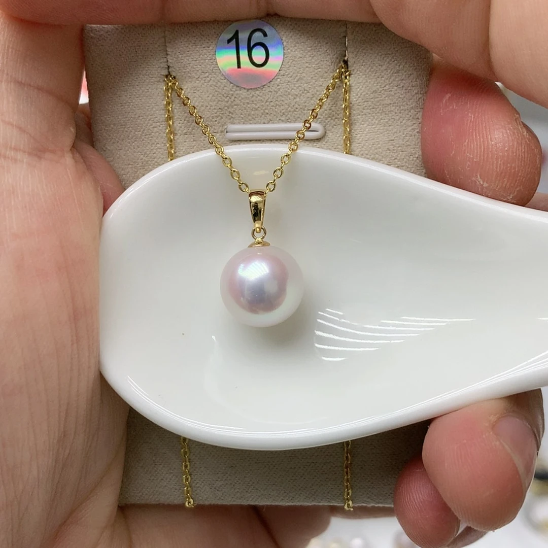【闪购商品】淡水珍珠吊坠(赠链)18K金镶嵌