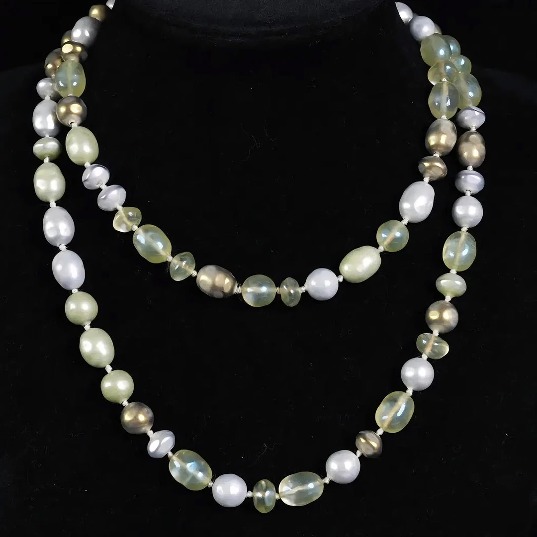 Chanel 炫彩绿珠珠项链