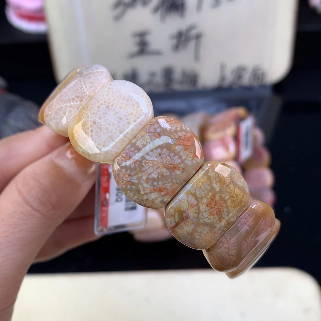 硅化珊瑚（珊瑚玉）未镶嵌颈饰五折漏价手牌（47号）