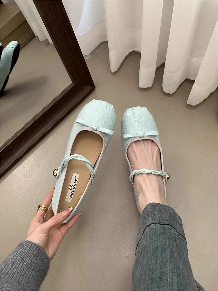 啄木鸟法式玛丽珍鞋女2025春季新款方头百搭仙女风浅口内增高单鞋