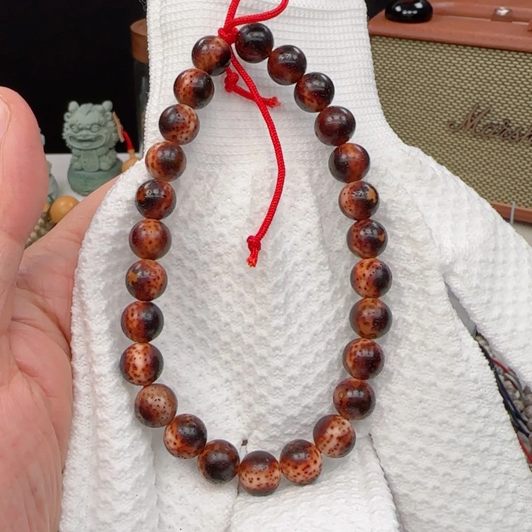 星月菩提手串月**枫陈籽火烧云10mm圆