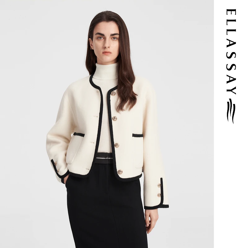 【贤哥专属】ELLASSAY歌力思黑白撞色外套女EWB343D01300