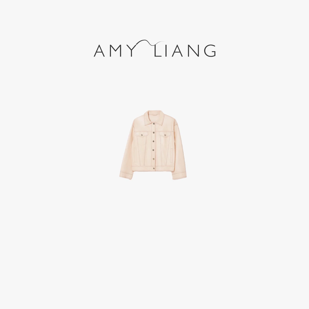 AMYLIANG｜【气泡水】全蛋白环保皮解构明线设计廓形夹克外套SZ1165