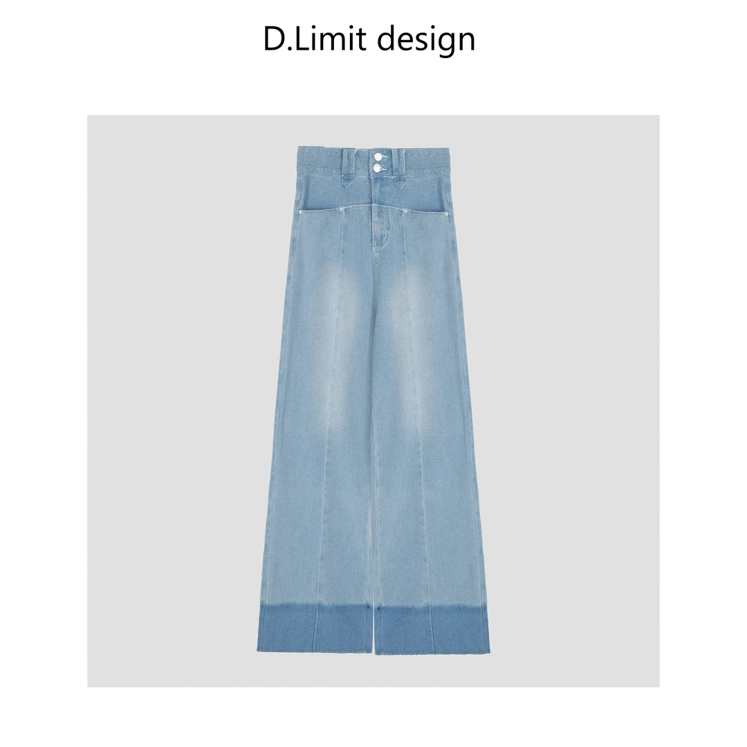 【D.Limit design】复古撞色裤腿宽松拖地长裤DLCK1228