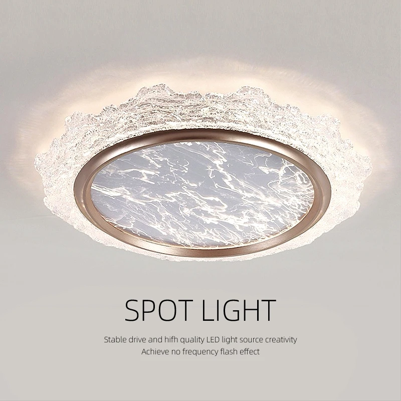 特惠高级轻奢时尚主卧房间灯节能卧室灯圆形灯具灯饰中山灯具