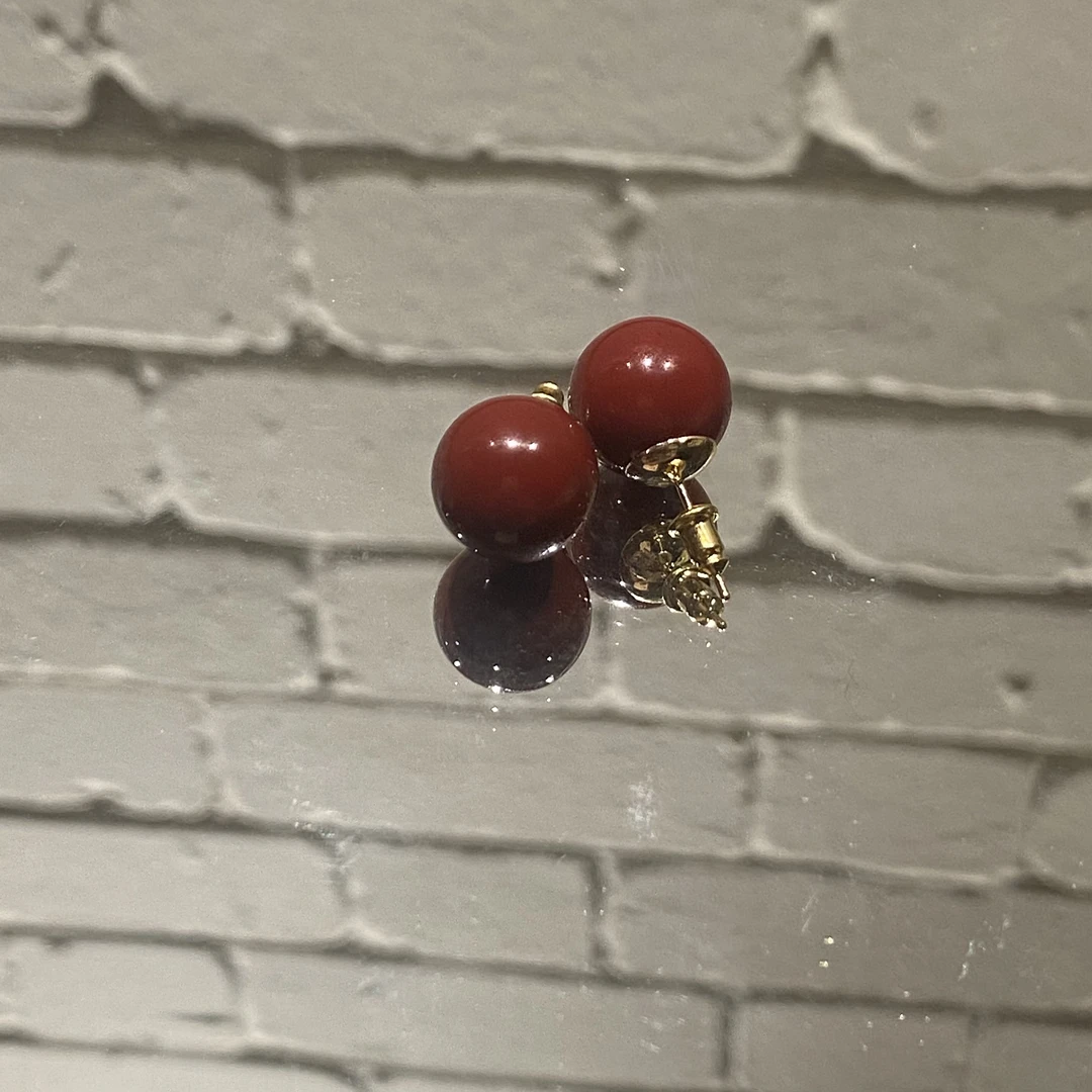 合金莫桑石耳饰 小众百搭设计感时尚复古冷淡风耳钉19TS5195-08