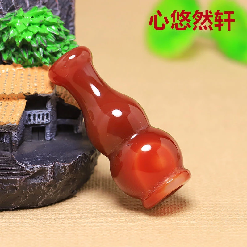 天然红玛瑙男士葫芦烟 嘴