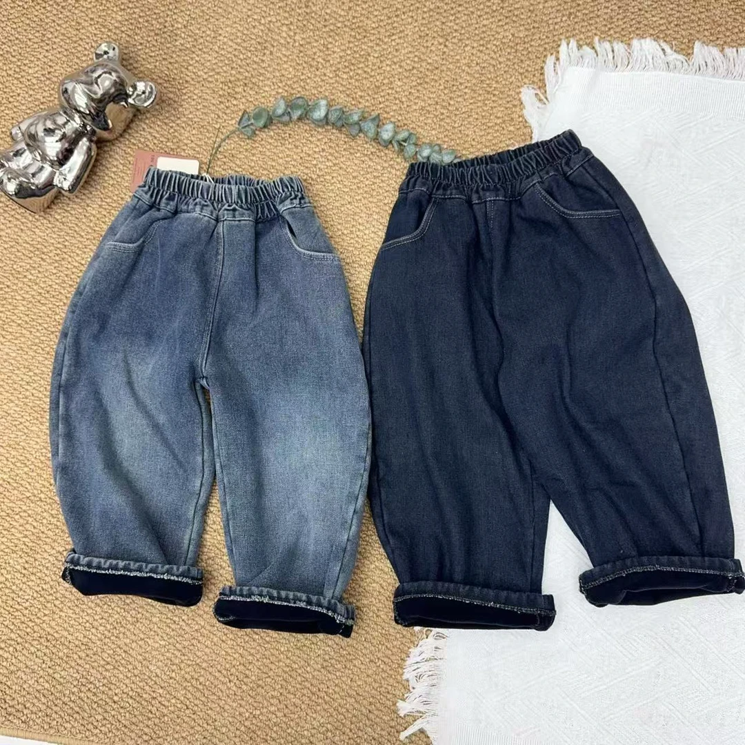 木子可鑫 儿童冬季新款加绒牛仔裤（100-140）