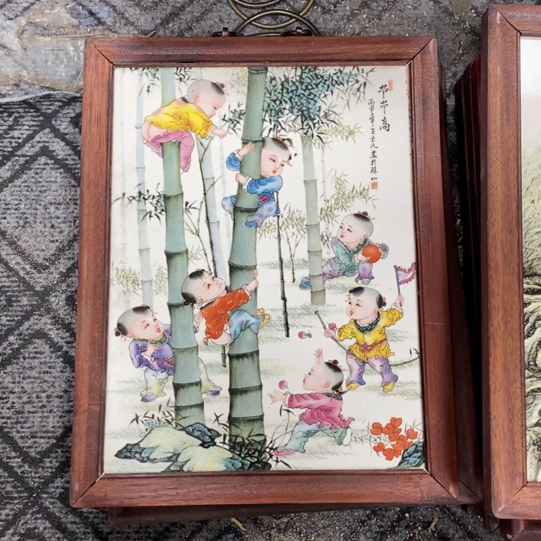瓷片37*28 景德镇瓷板画柴窑烧制