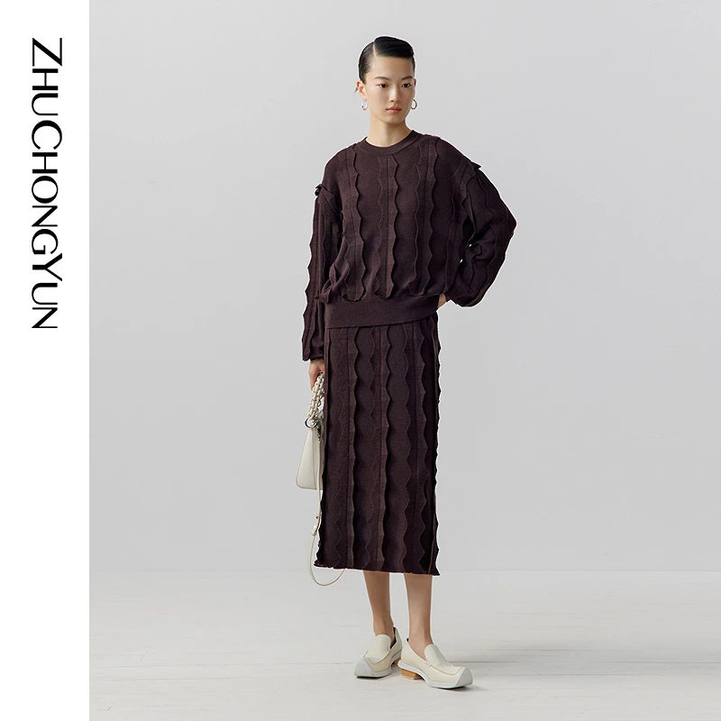 【艾钱钱精选】ZHUCHONGYUN保暖舒适套头针织衫C1DE1725M
