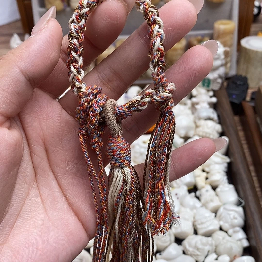 鹿骨把件c1挂绳彩色