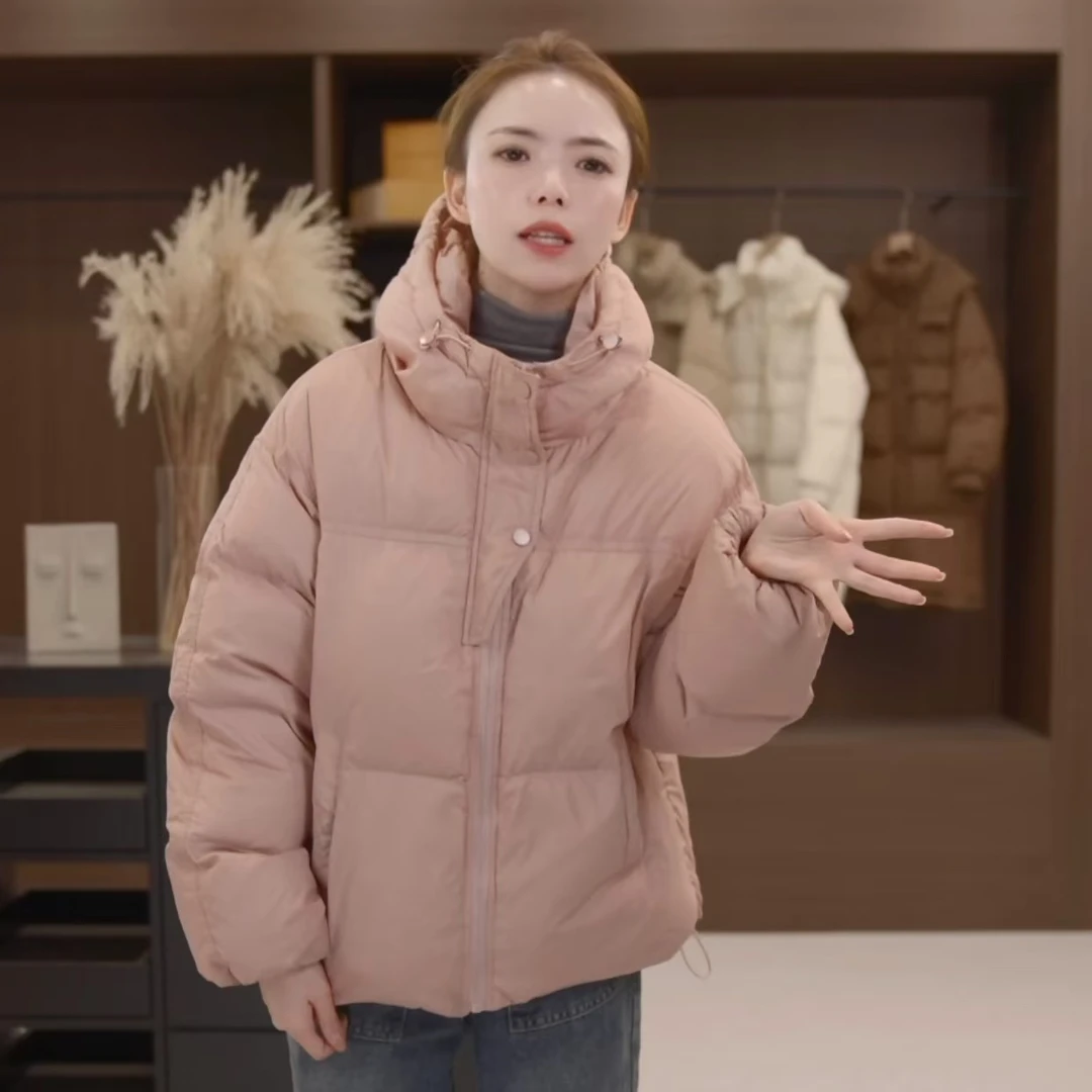 【薇薇专享】连帽韩版短款羽绒服网红加厚女装女厚款立领保暖秋冬