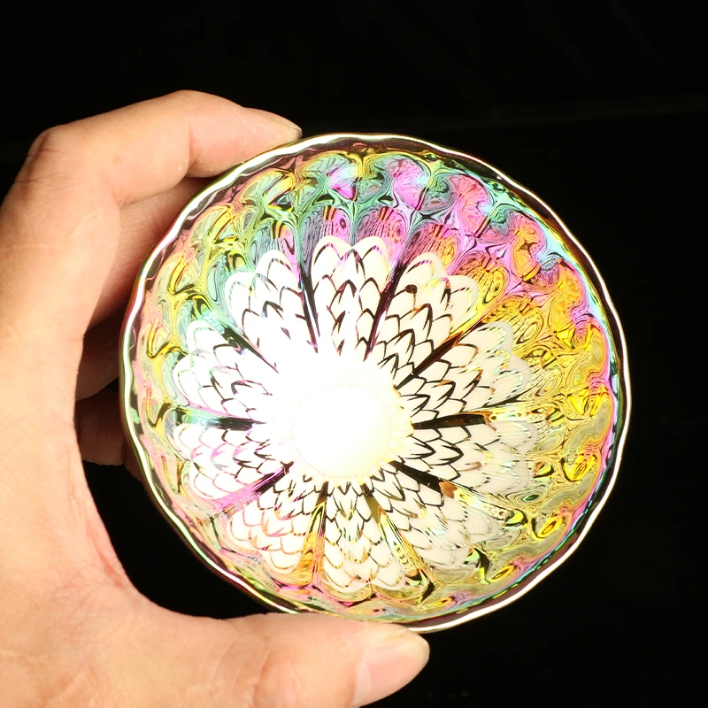 孔雀开屏龙窑变盏茶杯S814