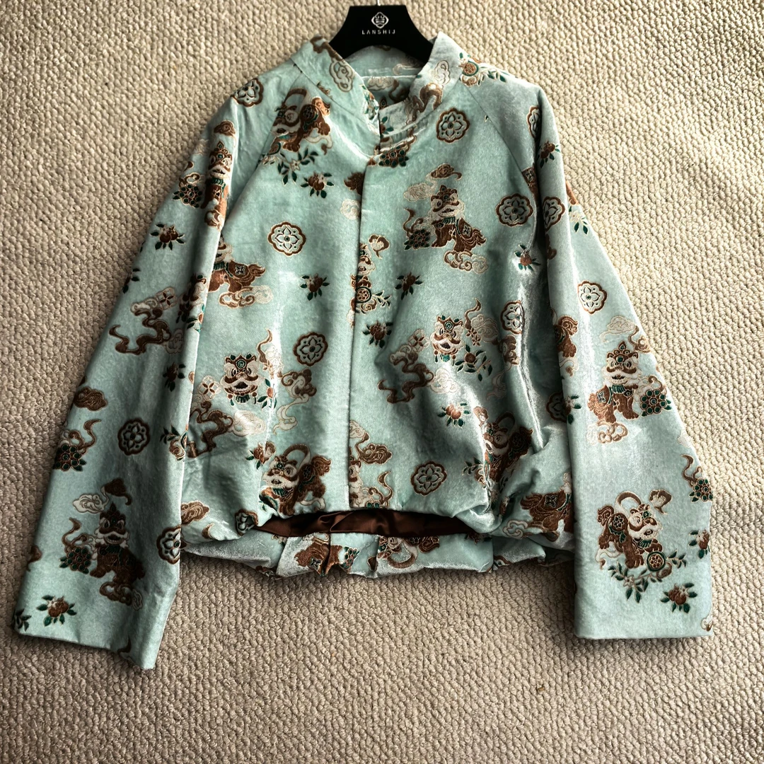 兰时纪/LANSHIJI 醒狮印花烫金外套A255592