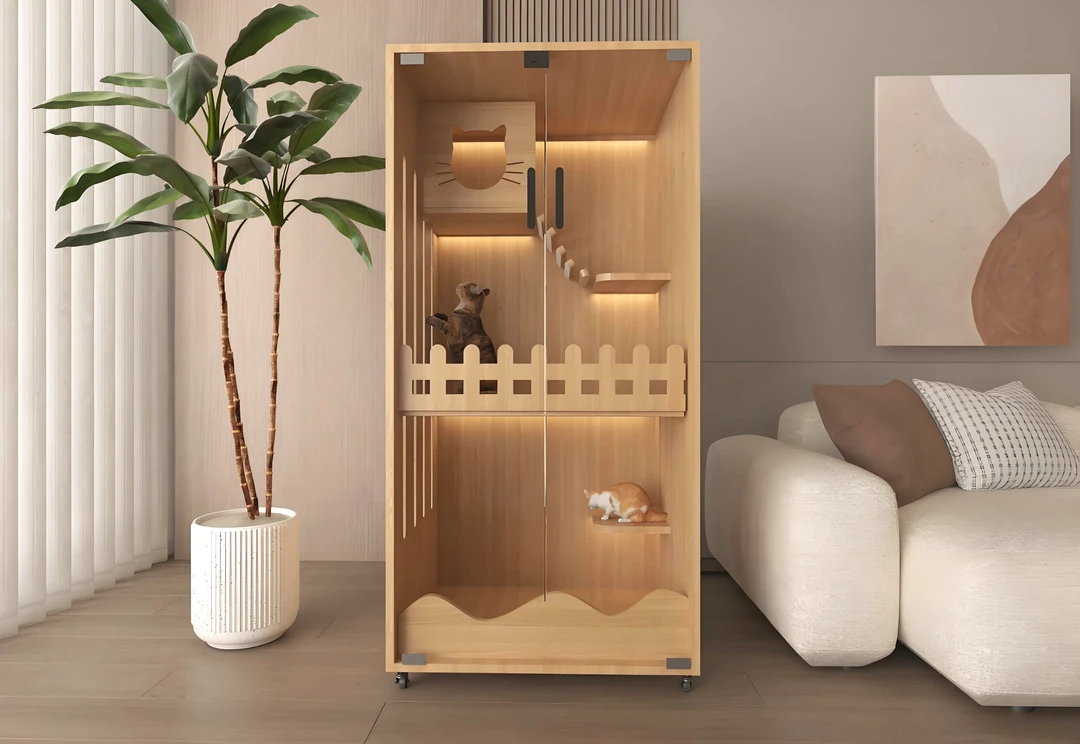 猫屋别墅 猫猫的家园室内超大自由空间透气舒适可自由玩耍DIY猫窝
