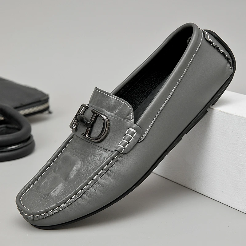 新款男豆豆鞋一脚蹬平底鞋休闲乐福鞋皮鞋舒适时尚驾车鞋百搭潮流